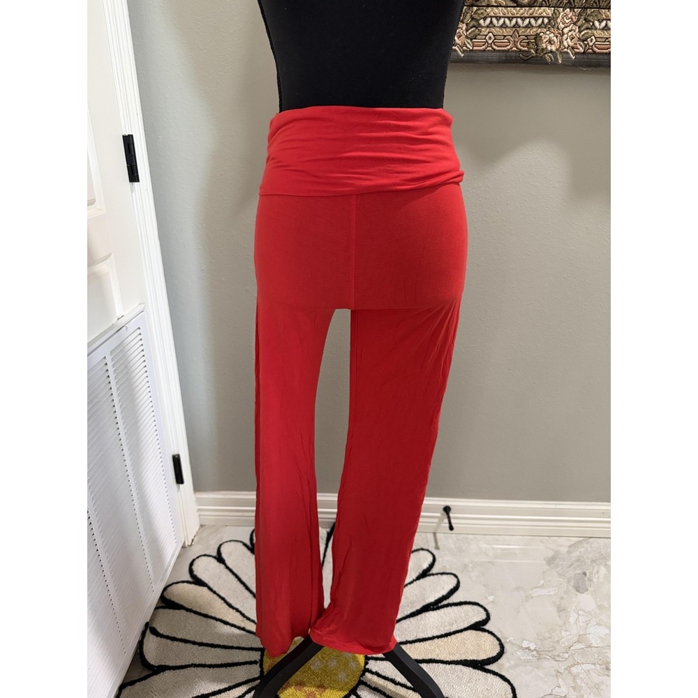 ReVamped Jegging Pants Womens M/L Red Ribbed Skinny Knit Stretch Pull On